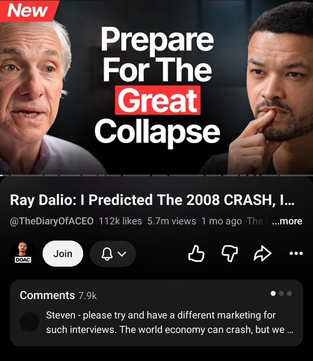 Ray Dalio interview · Source